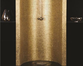 Luxury Gold Bullion Glass Mosaic Tile Wall Splashback