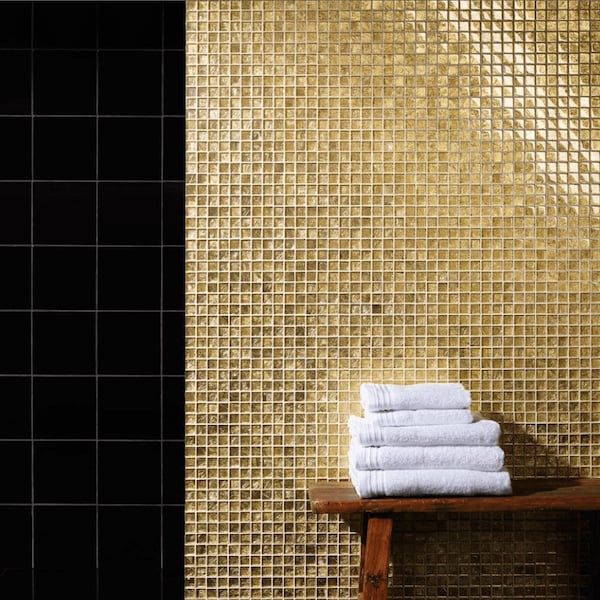 Gold Midas Glass Mosaic Tile Wall Splashback