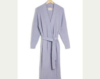 NEW Size S Women's Lenny Long Plush Robe - Cloudy Grey
