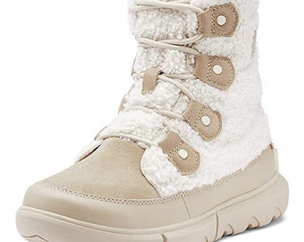 NEW Size 7 Waterproof Explorer II Joan Faux-Fur Lace Boots - Fossil