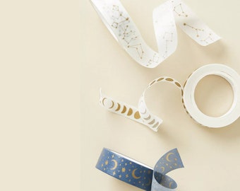 NEW Celestial Washi Tape Set of 3 - Moon and Stars