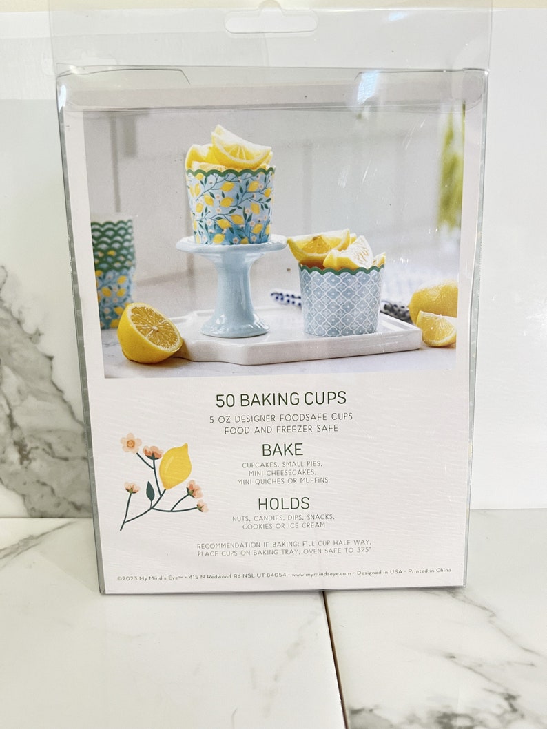 NEW Lemon and Floral Baking Cups 50 Count image 2