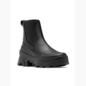 NEW Size 8 Womens Waterproof Leather Brex Heel Boot Chelsea - Black