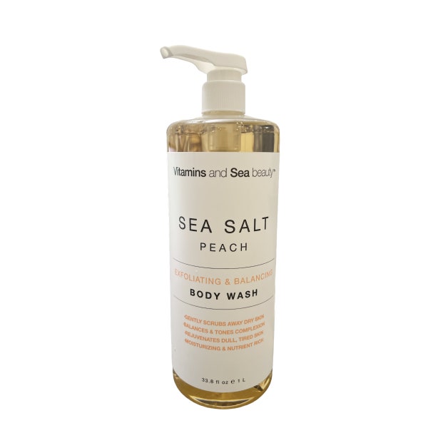 NEW Vitamins and Sea Beauty, Sea Salt Peach Exfoliating & Balancing Body Wash 1L