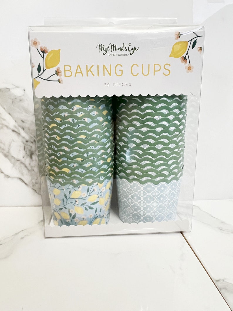 NEW Lemon and Floral Baking Cups 50 Count image 1