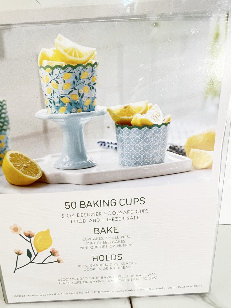 NEW Lemon and Floral Baking Cups 50 Count image 5