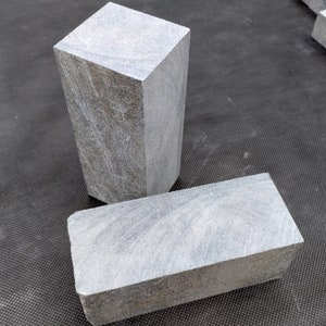 2 pcs Soapstone Set 5"x2"x2" blocks blanks raw virginia steatite pipestone for carving and sculpture, beads, pipes, totems, garden, etc