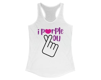 Camiseta de tirantes con espalda nadadora "I Purple You" para mujer: camiseta K-Pop inspirada en BTS