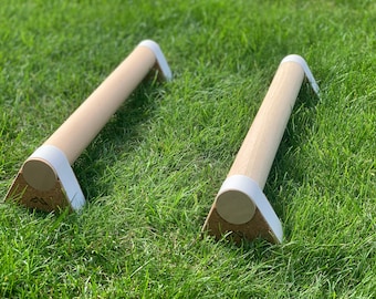 Wooden Parallettes Calisthenics Bars: Beech Hardwood Handstand Training