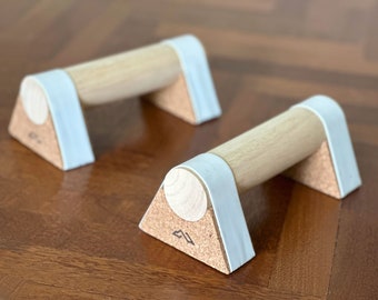 Wooden Push Up Bars Mini Parallettes: Calisthenics Handstand Home Gym