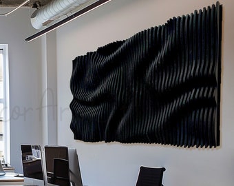Arte mural de madera paramétrico / NUEVO DISEÑO Escultura de pared / Grandes tapices / Panel acústico 3D Decoración de pared de madera / Decoración de sala de estar