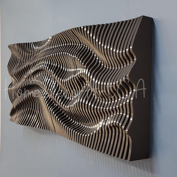Parametric Wood Wall Art: 3D Acoustic Panel, Modern Decor