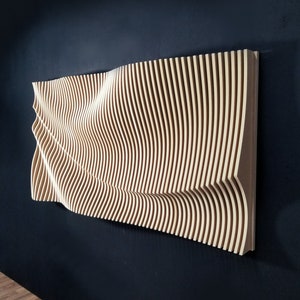 Parametric Decor | 3D Acoustic Panel Wall art| Handcrafted Large Wall Hangings | Wood Wall art | Living room decorations