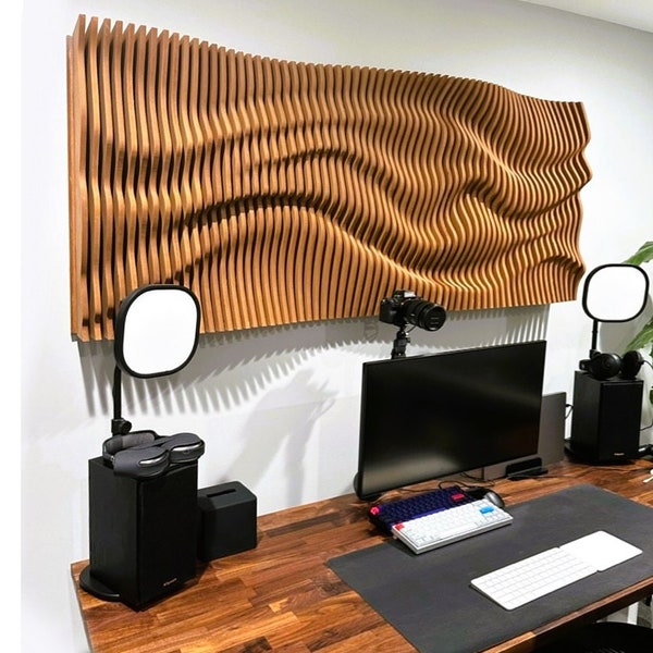 Wall Hangings, Parametric wood Wall Art, Large wall Decor, Acoustic Panel, 3D wall sculpture, Wood Wall Décor, room decorations office Decor