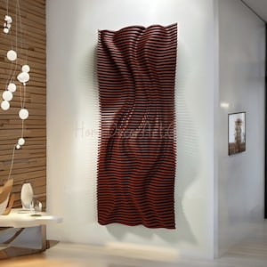 3D Parametric Wall Art, Vertical Wall Decor, Acoustic Panel, Modern Geometric Wood Sculpture, Large Wall Decor for Living Room or Office