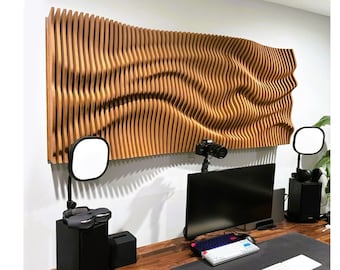 Wall Hangings, Parametric wood Wall Art, Large wall Decor, Acoustic Panel, 3D wall sculpture, Wood Wall Décor, room decorations office Decor