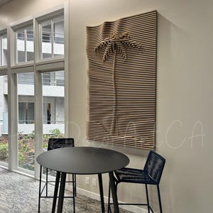 Arte de pared personalizado / Escultura de pared con panel acústico de palmera