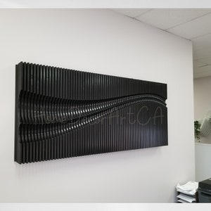 Parametric wall Decor | 3D Acoustic Panel | Handcrafted Large  Wall art | Wood Wall art | Living room decorations