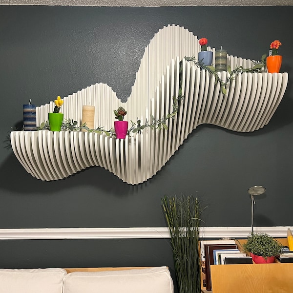 Parametric Wood Shelf | 3D Large Wall Hangings | Living room decorations