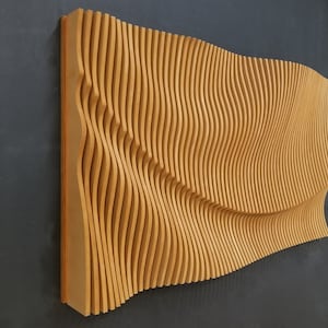 Parametric Decor 3D Acoustic Panel Wall art Handcrafted Large Wall Hangings Wood Wall art Living room decorations image 8