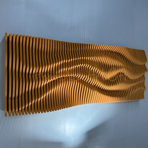 Parametrische Wandkunst, 3D Wandskulptur | Handgefertigte große Wandbehänge | Acryl und Holz Wand-Dekor | Wohnzimmer Dekorationen