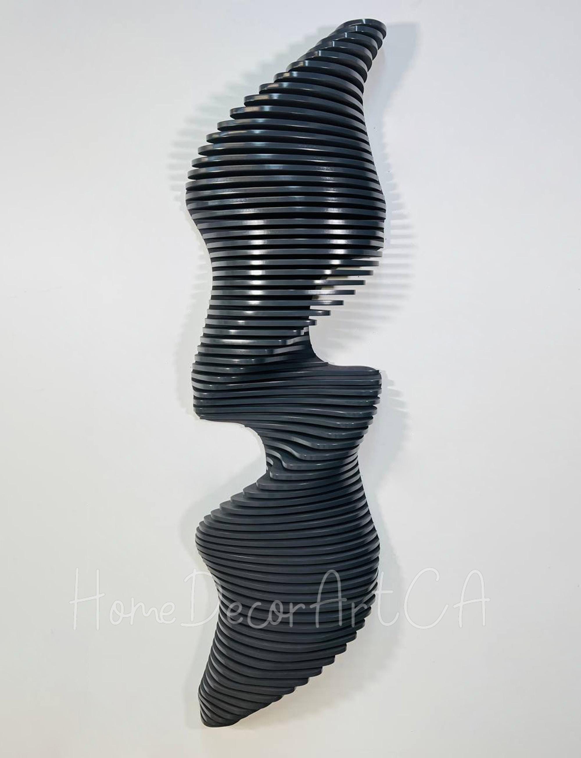 Modern Parametric 3D Wooden Wall Art – Vertical Large Home Decor - Etsy