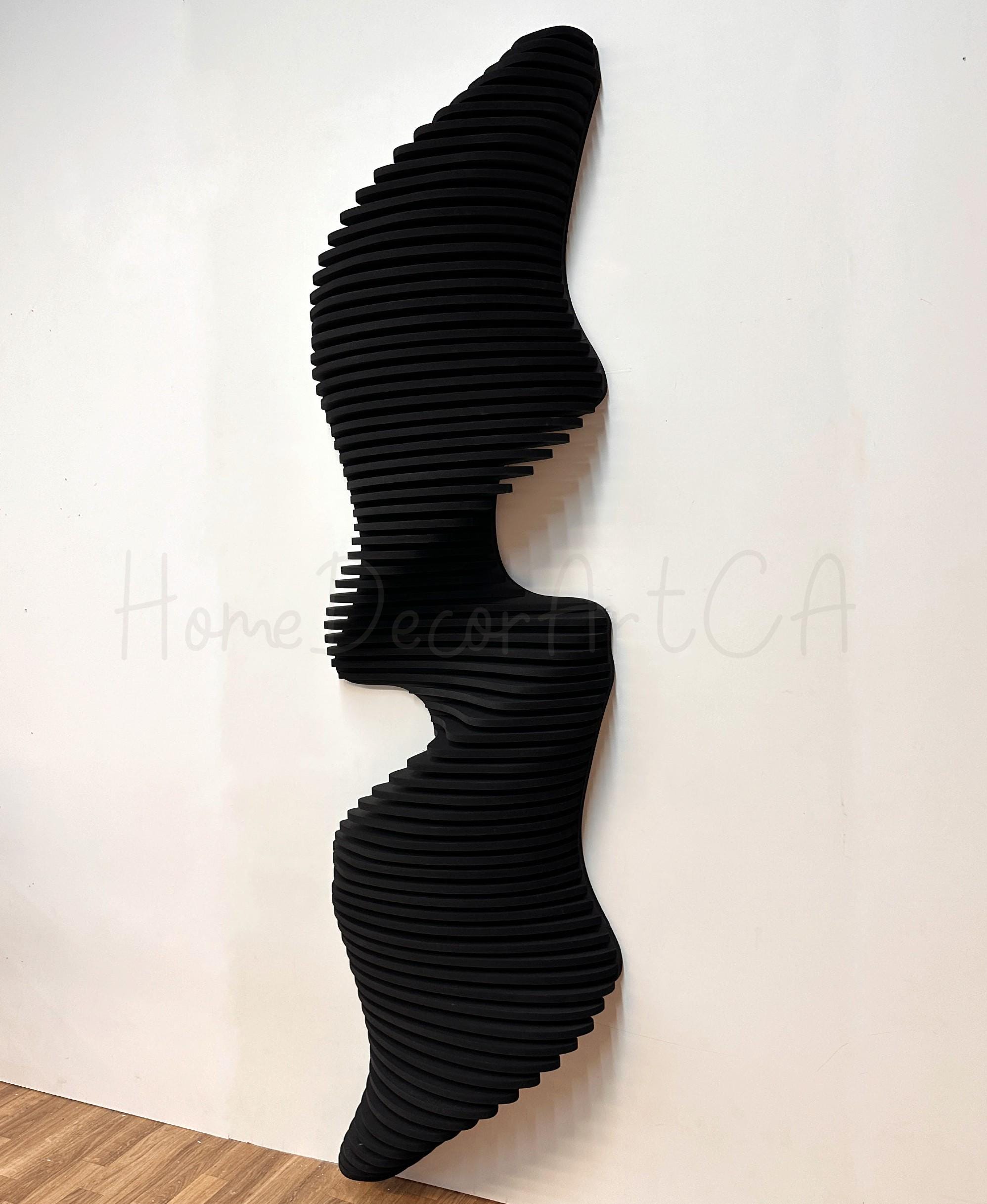 Modern Parametric 3D Wooden Wall Art – Vertical Large Home Decor - Etsy