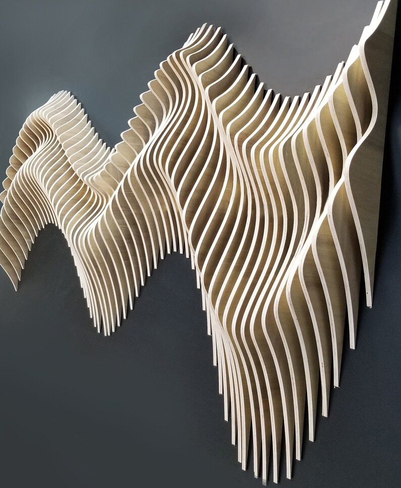 Parametric Wood Wall Art 3D Large Wall Hangings Soundproof Etsy