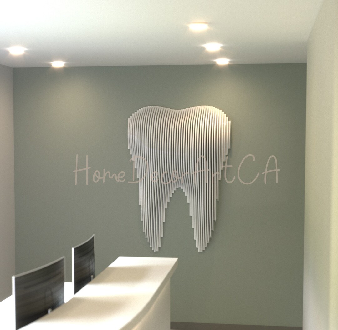 Tooth Parametric Dental Office Decor 3D Wall Art Large Wall Hangings