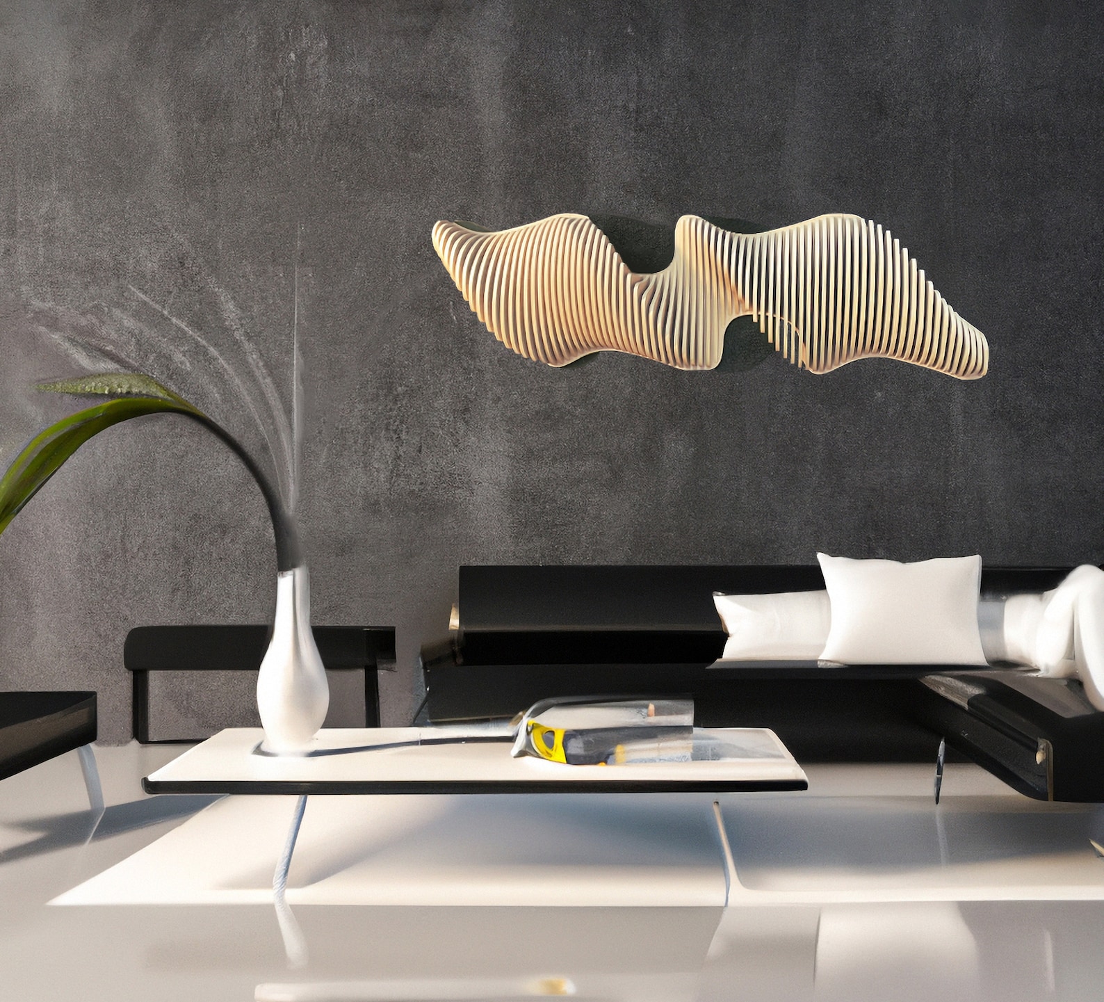 Parametric Wall Art, Vertical 3D Acoustic Panel | Large Wall Hangings ...
