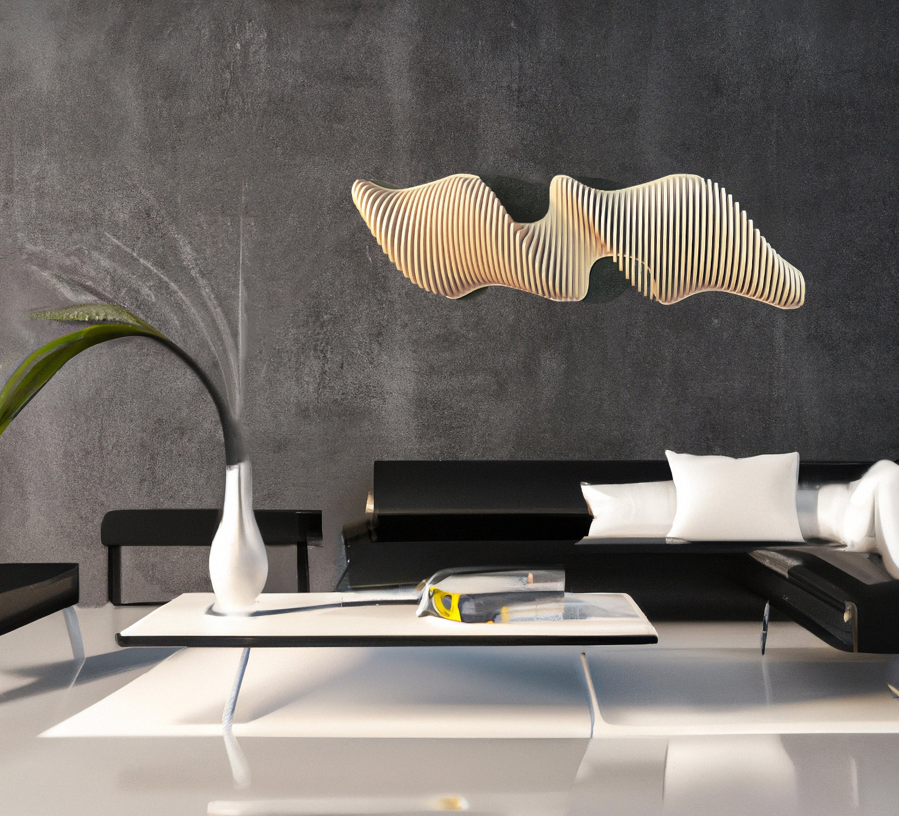 Modern Parametric 3D Wooden Wall Art – Vertical Large Home Decor - Etsy