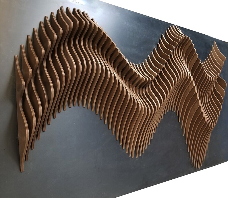 Handcrafted Parametric Wood Wall Art With Velvet Colors 3D Etsy