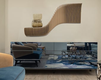 Parametrische houten plank | 3D-grote wandkleden | Woonkamerdecoraties