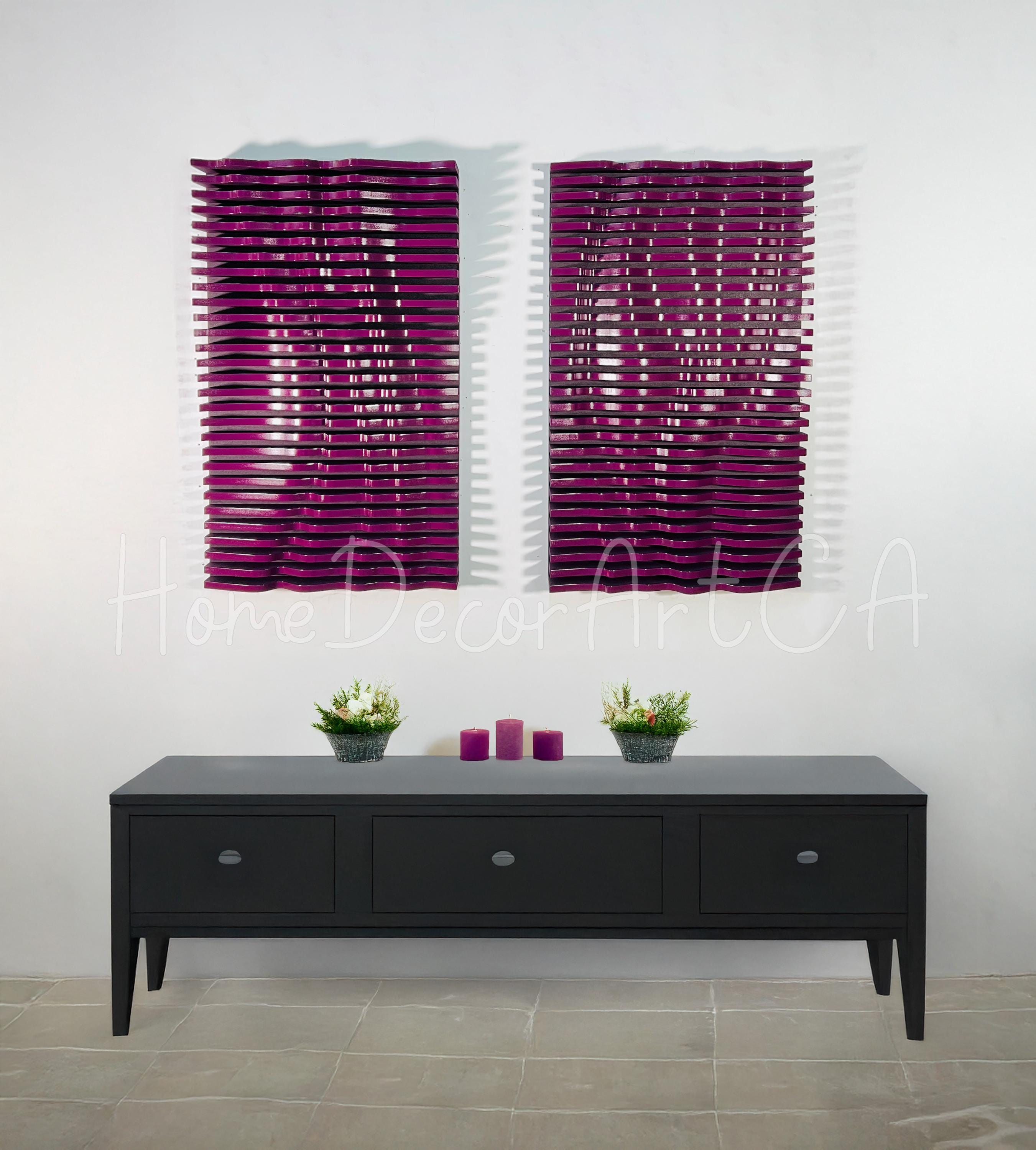 Parametric Wall Art, set of two 3D Wall sculpture, Large Wall Hangings, Living room decorations