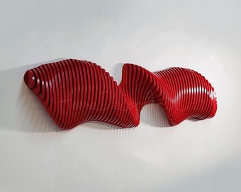 Parametric Wall Art | 3D Acoustic Panel | Large Wall Hangings | Vertical or Horizontal Wall sculpture | Wood Wall Décor | room decorations
