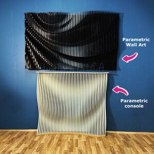 Parametric Decor 3D Acoustic Panel Wall art Handcrafted Large Wall Hangings Wood Wall art Living room decorations image 10