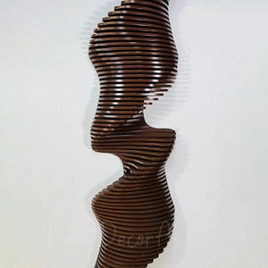 Modern Parametric 3D Wooden Wall Art – Vertical Large Home Decor - Etsy