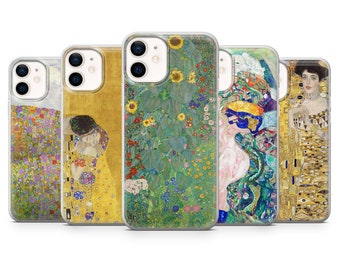 Gustav Klimt Handyhülle Berühmte Gemäldehülle für iPhone 15, 14, 13, 12, 11, Samsung S24, S23FE, S22, A15, A54, Pixel 8A, 8Pro, 7A 7Pro 6A