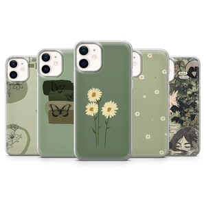 Sage Green Phone Case Earthy Deep Green Cover for iPhone 15, 14, 13, 12, 11, XR, 7, 8, Samsung S24, S23, S23FE, A54, A15, A25 , Pixel 8, 7