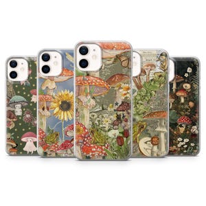 Paddenstoel Kikker Telefoonhoesje Groen Esthetisch Cover voor iPhone 16, 15, 14, 13, 12, 11, Samsung S25, S24, S23 A15 Pixel 9Pro XL, 8A 8Pro