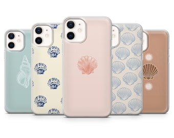 Sea Shell Phone Case Ocean Vibes Nautical Cover for iPhone 16, 15, 14, 13, 12, 11, Samsung S24Ultra, S23FE, S22, A15, Pixel 9Pro XL, 8Pro