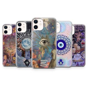 Funda para teléfono con tablero de estado de ánimo espiritual, protección contra el mal de ojo para iPhone 16, 15, 14, 13, 12, 11, Samsung S25, S24, S23, A15, Pixel 9Pro XL, 8A