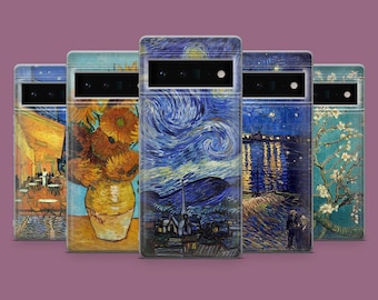 Van Gogh Kunst Handyhülle Künstler Malerei Cover für Google Pixel 8A, 8Pro, 7Pro, 7A, 6A, iPhone 15, 14, 13, 12, Samsung Galaxy S24, S23Fe