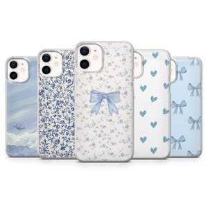 Coque de portable bleu pâle, mignonne et douce, bleu pastel, pour iPhone 16, 15, 14, 13, 12, 11, Samsung S25, S24, S23 A15 Pixel 9Pro XL, 8A 8Pro