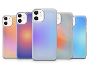 Ombre Farben Aura Farbverlauf Hülle für iPhone 16, 15, 14, 13, 12, 11, Samsung S25, S24, S23 A15 Pixel 9Pro XL, 8A 8Pro
