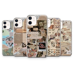 Funda de teléfono con collage retro y tablero de estado de ánimo antiguo para iPhone 16, 15, 14, 13, 12, 11, Samsung S25, S24, A56, A16, Pixel 9A, 9Pro XL, 8Pro, 8A