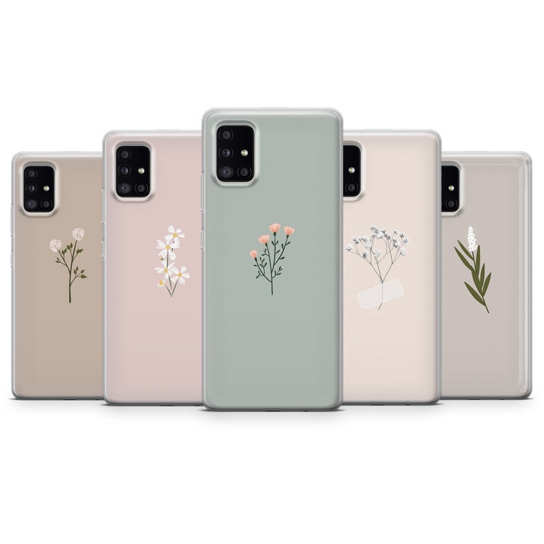 Cute Minimalism Phone Case Spring Flowers Cover for iPhone 15, 14, 13, 12, 11, Samsung S24, S23FE, S22, A15, A54, Pixel 8A, 8Pro, 7A 7Pro 6A image 9