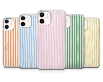 Strepen telefoonhoesje Retro lijnen minimalistische hoes voor iPhone 16, 15, 14, 13, 12, 11 Samsung S25, S24, A56, A16 Pixel 9A, 9Pro XL, 8Pro, 8A