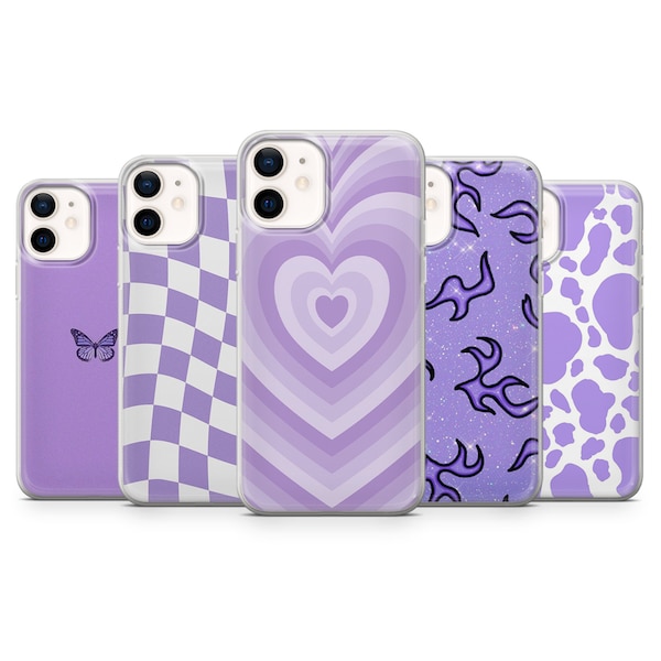 Pastel Purple Phone Case Lavender Violet Cover for iPhone 15, 14, 13, 12, 11, Samsung S24, S23FE, S22, A15, A54, Pixel 8A, 8Pro, 7A 7Pro 6A