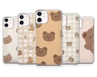 Teddy Bear Phone Case Plush Toy Cover for iPhone 16, 15, 14, 13, 12, 11, Samsung S24Ultra, S23FE, S22, A15, Pixel 9Pro XL, 8Pro, 7A
